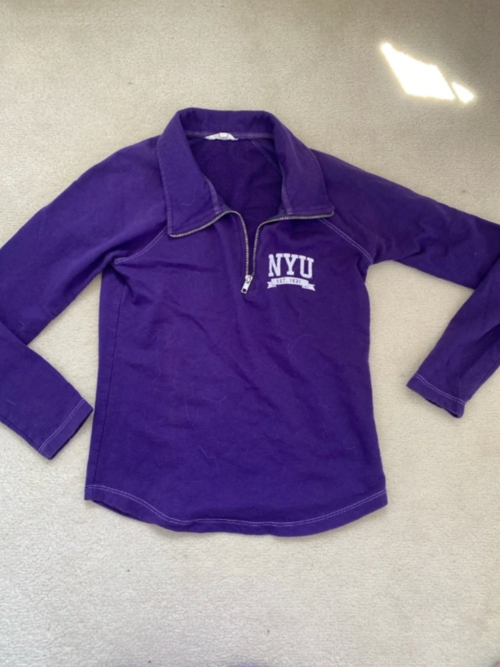NYU New York University Purple Quarter-Zip Pullover
